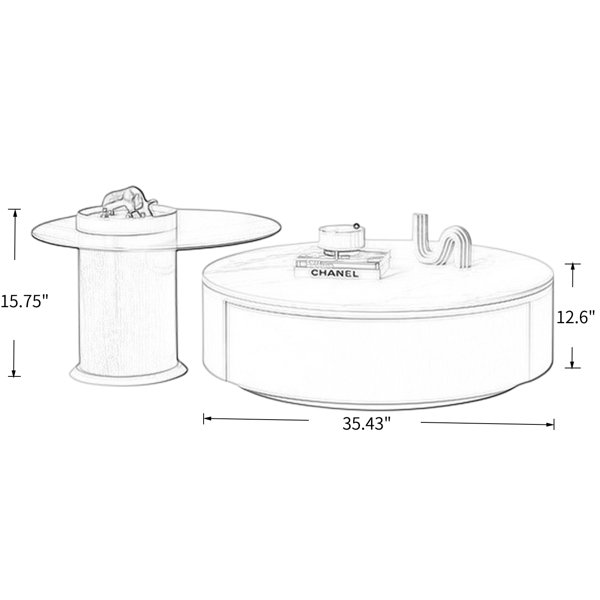 GOLDEN ZOOS Italian Minimalist Telescopic TV Tea Table Combination Of Modern Simple